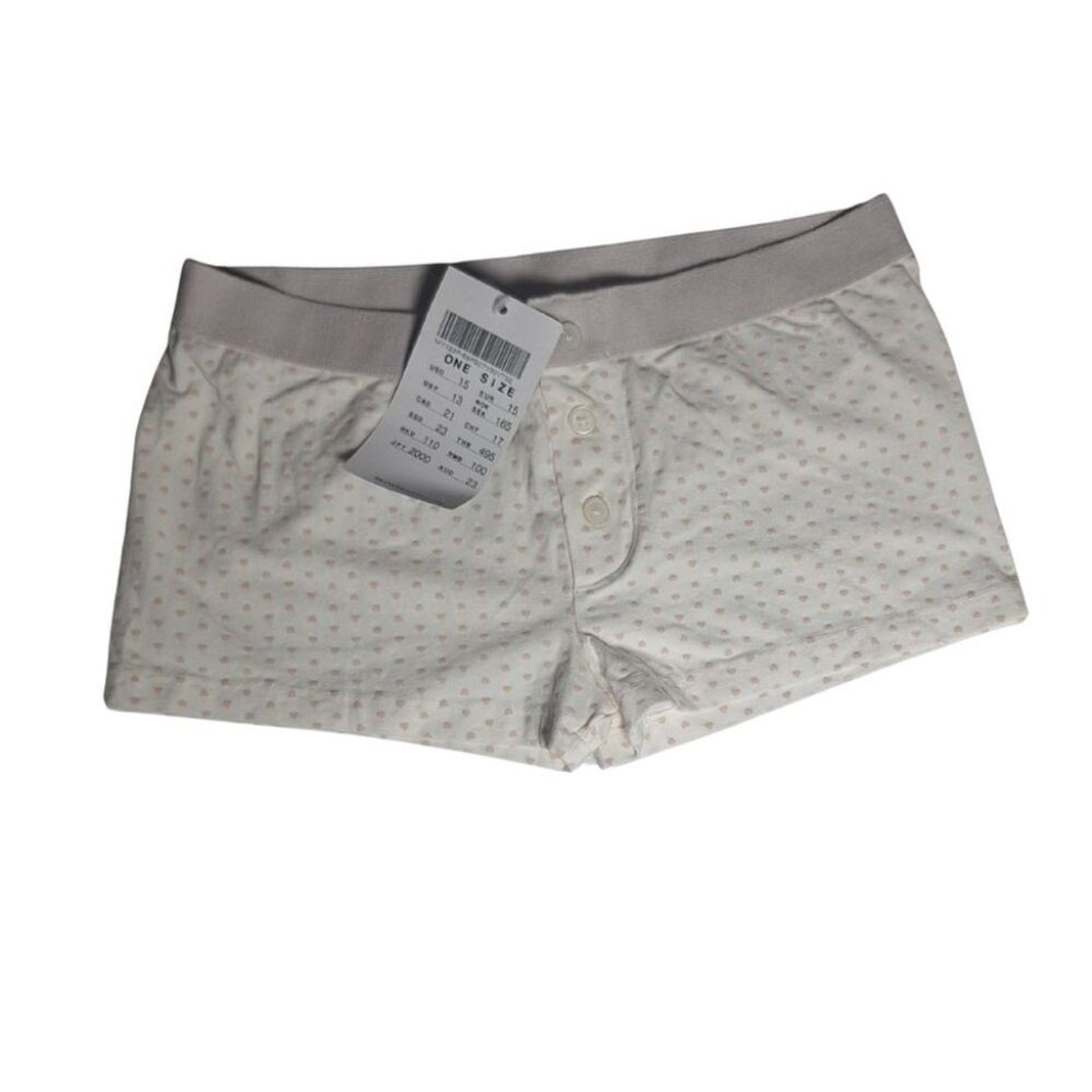 NWT Brandy Melville Heart Print Boy Shorts Pink Hearts Rare Sold Out